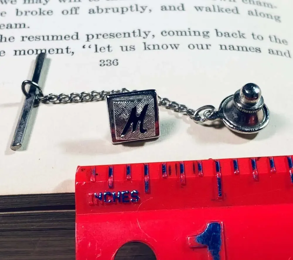 W or M tie tack pin vintage